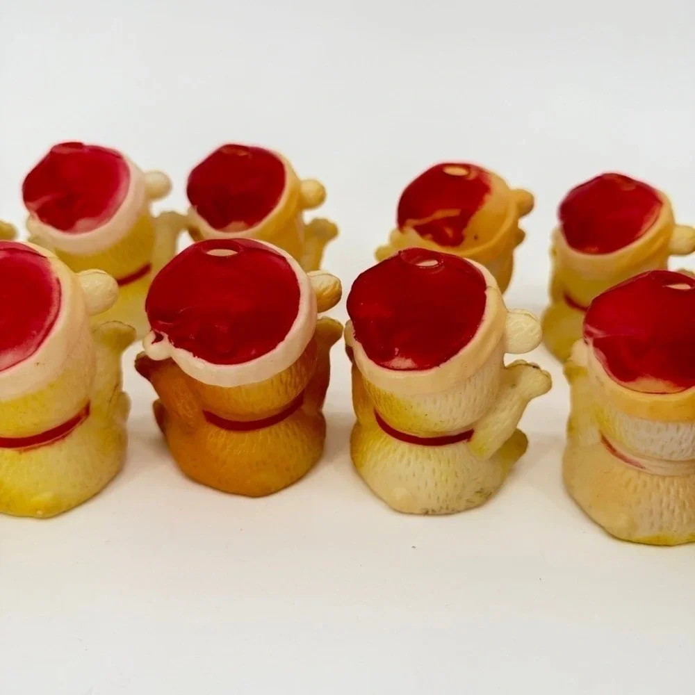 VTG Teddy Bear Christmas Holiday Blow Mold String Light Covers Set of 15